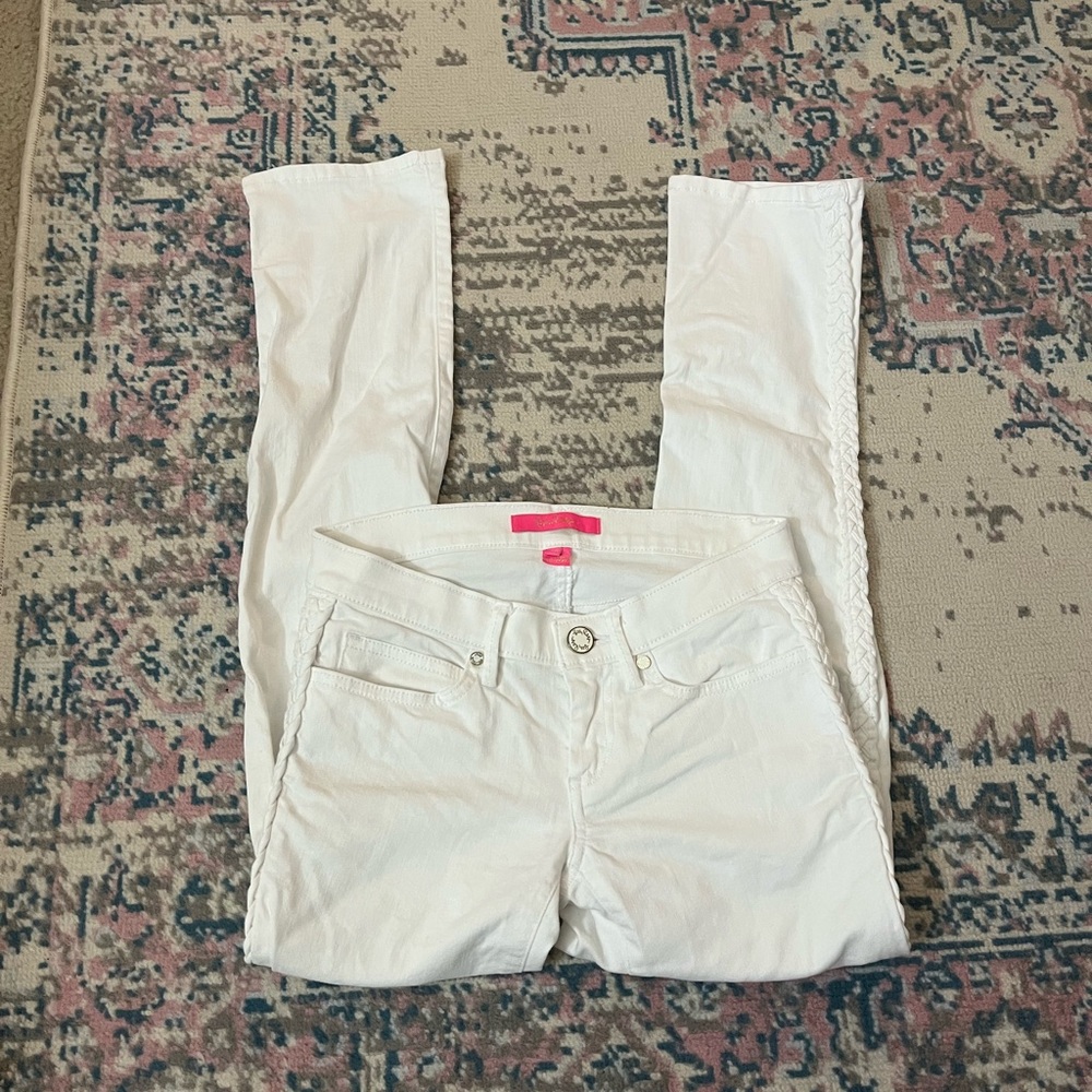 RARE lilly Pulitzer rope white jeans